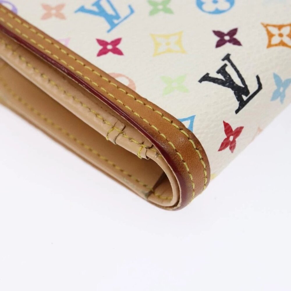 LOUIS VUITTON Multicolor Portefeuille Viennois Wallet White M92987 Auth 141553 - Picture 4 of 16
